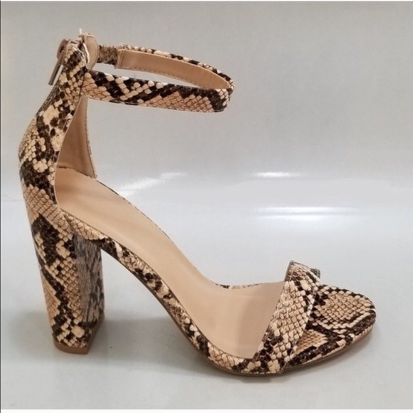 Vegan Leather Snake Skin Heels - Picture 2 of 2